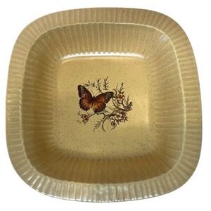 VTG 1970's Treasure Craft Baking Dish Pan‎ With Butterflies 10" Square